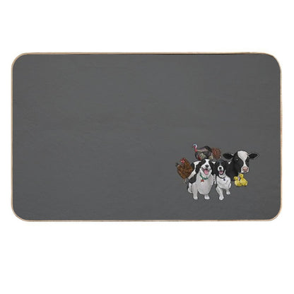Commissioned Illustration Nola, Edgar And Friends Durable Bath Mat