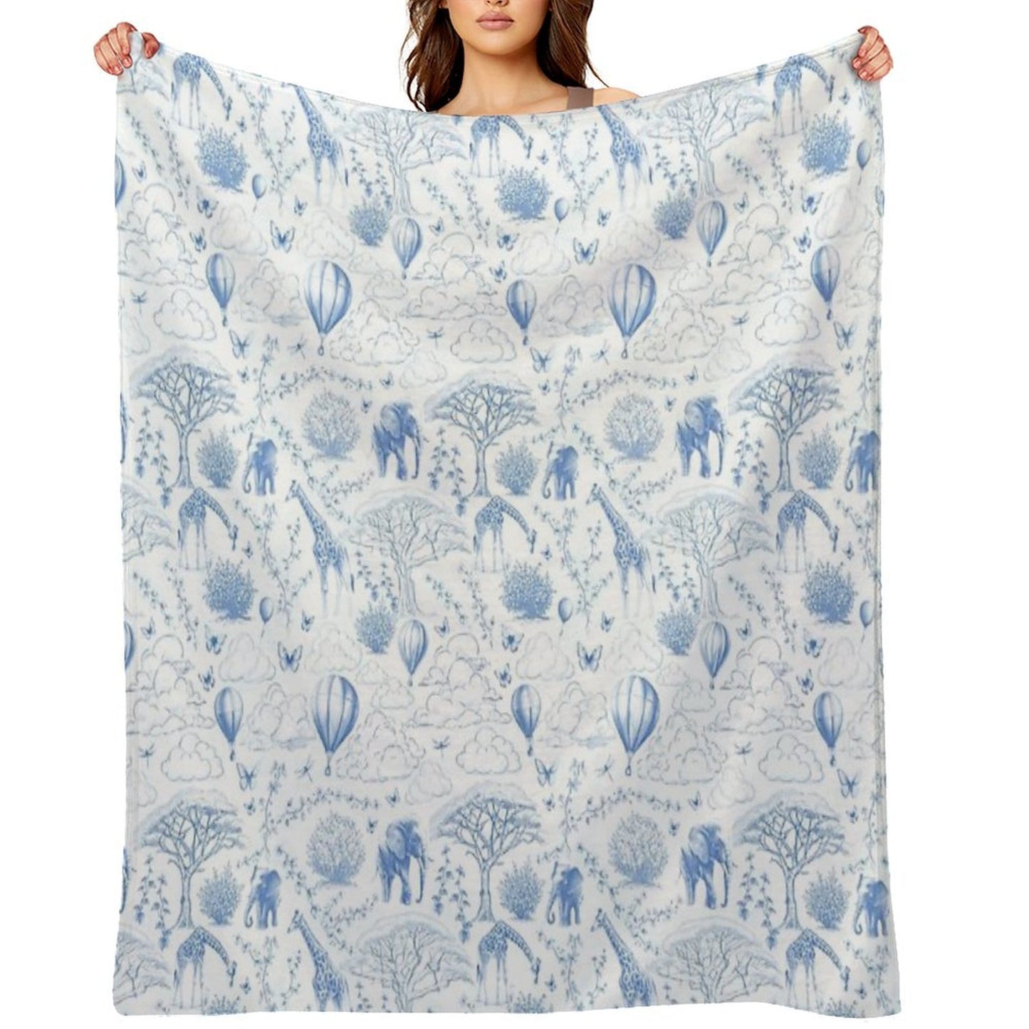 Kids Safari Toile Comfort Throw Blanket