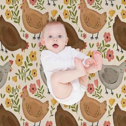 Springtime Chickens Eco-conscious Throw Blanket