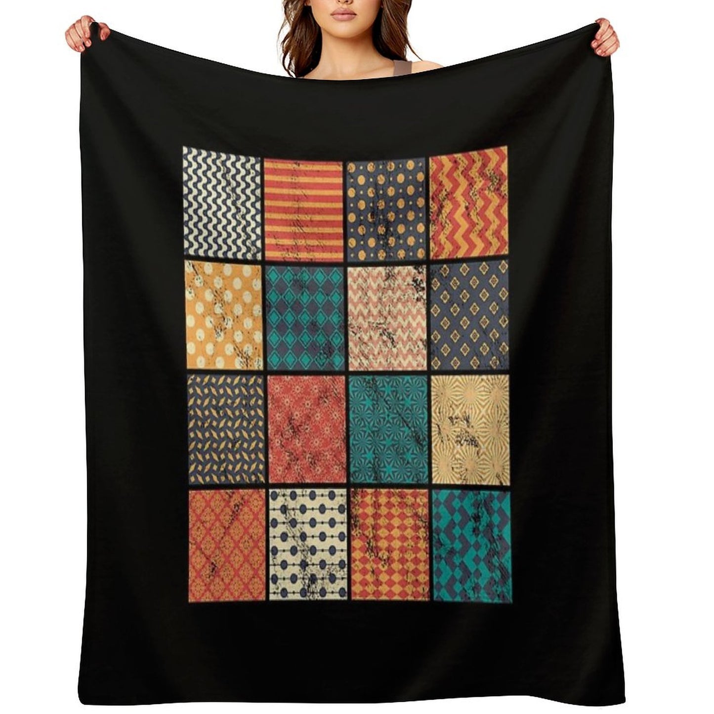 Quilting Quilt Pattern Patchwork Hobby Crafting Gift Thomas Larch Transparent Gift-ready Throw Blanket