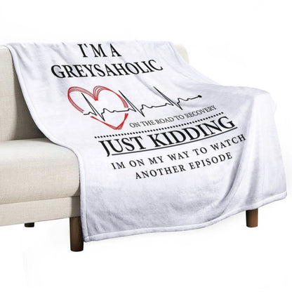 I'm on My Way to Watch Another Episode Quote of Grey's Shrink-resistant Throw Blanket