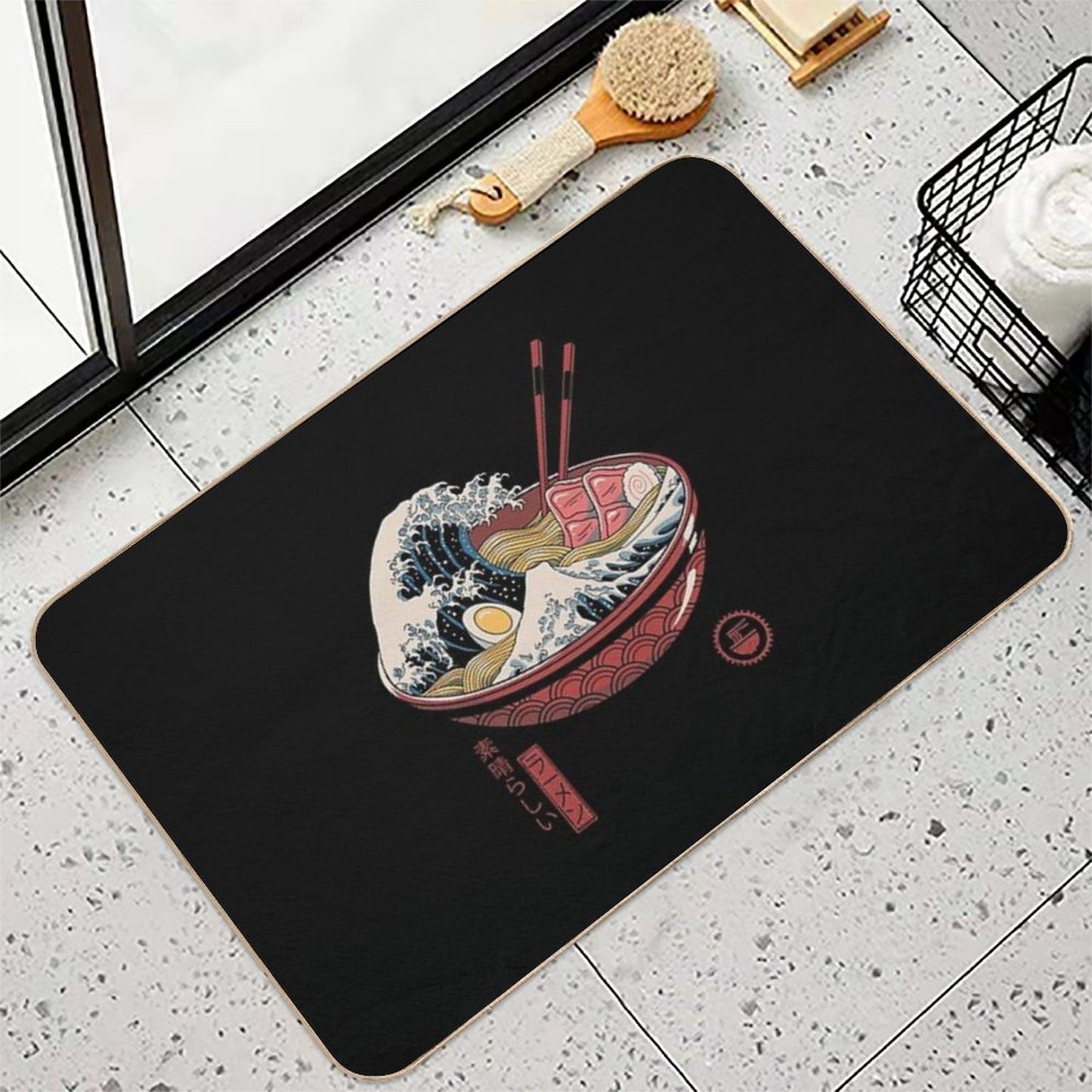 Great Ramen Wave  Pet-Safe Bath Mat