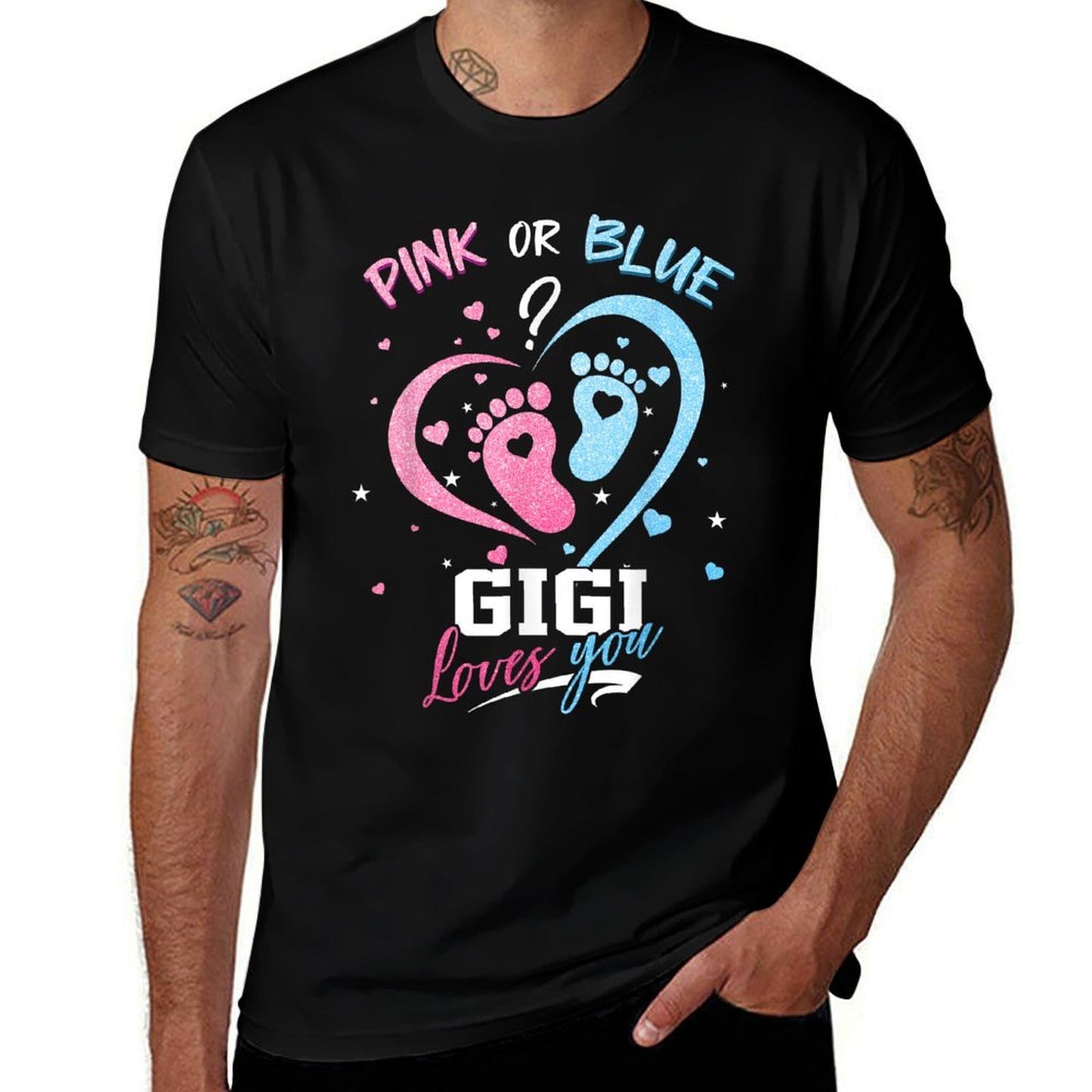 Pink Or Blue Gigi Loves You Gender Reveal Baby Gifts  Durable T-Shirt
