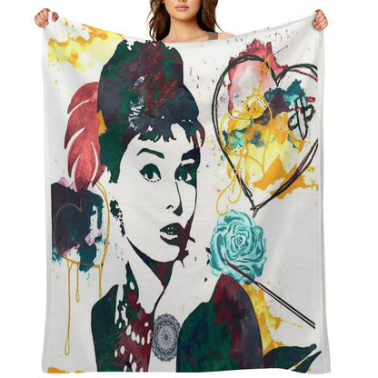 Audrey Hepburn Nature Colours Gift-ready Throw Blanket