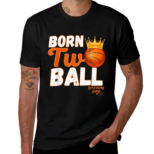 Two Year Old Born Two Ball Basketball 2nd Birthday Boys  Eco-friendly Material T-Shirt