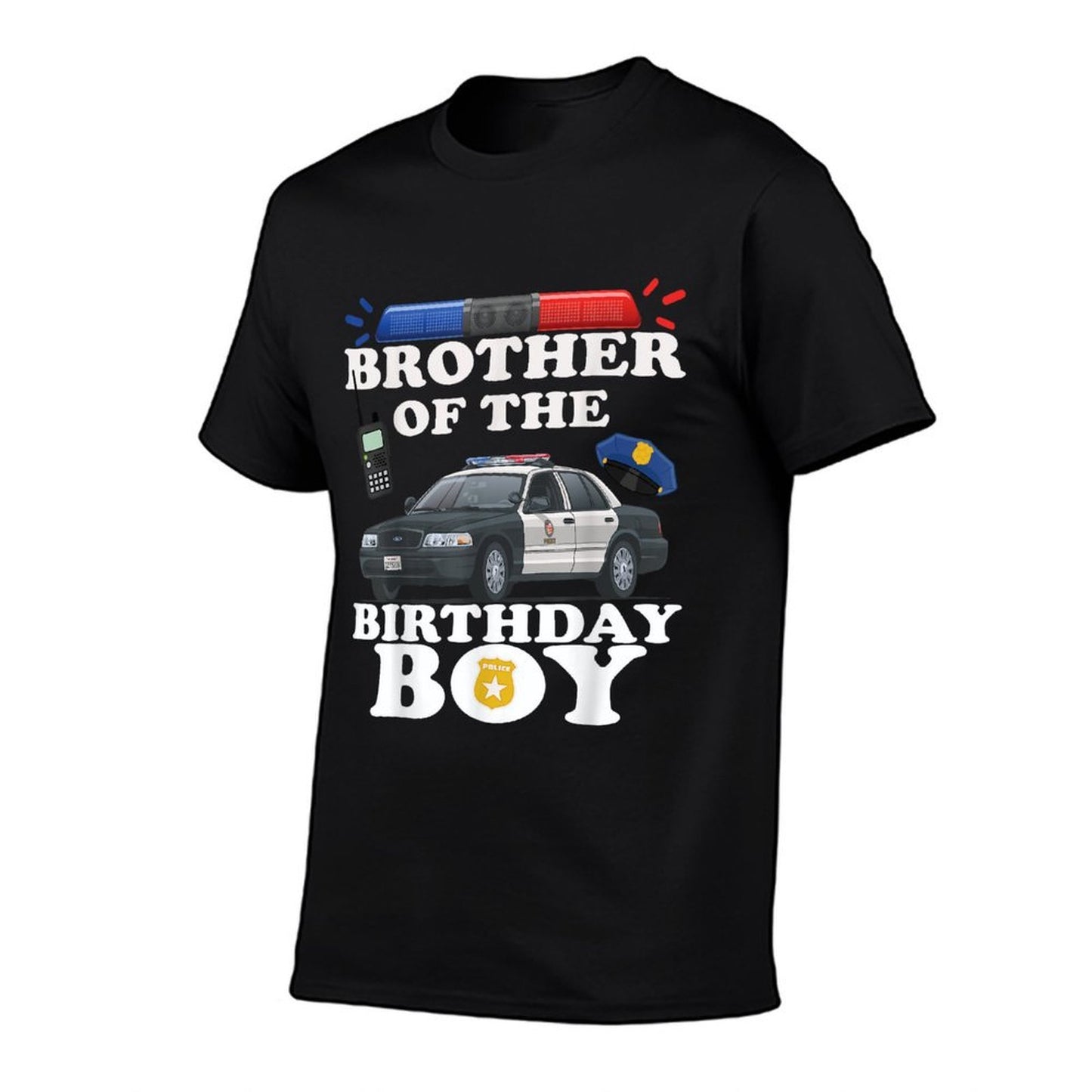 Brother of The Birthday Boy Police Officer Birthday Party  Fade-proof Color T-Shirt