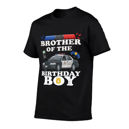 Brother of The Birthday Boy Police Officer Birthday Party  Fade-proof Color T-Shirt