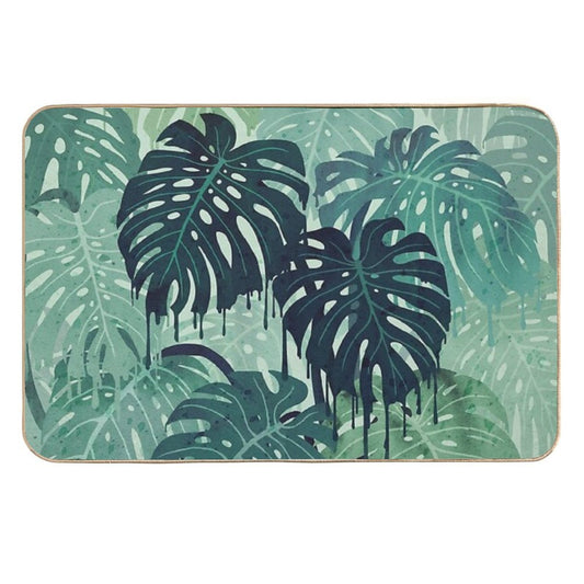 Monstera Melt (in Green)  Stain-Proof Bath Mat