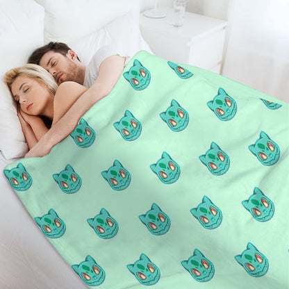 Búlbásáúr Cute!  Grass Type  Kawaii Plant Video Game Turtle Gift-ready Throw Blanket