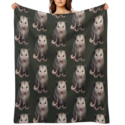 Happy Possum Eco-conscious Throw Blanket