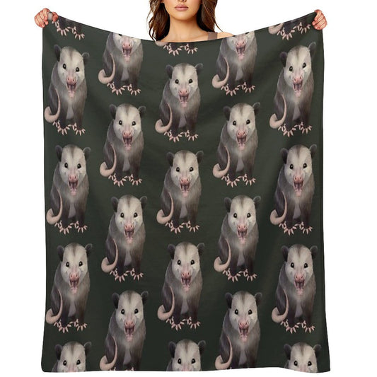 Happy Possum Eco-conscious Throw Blanket