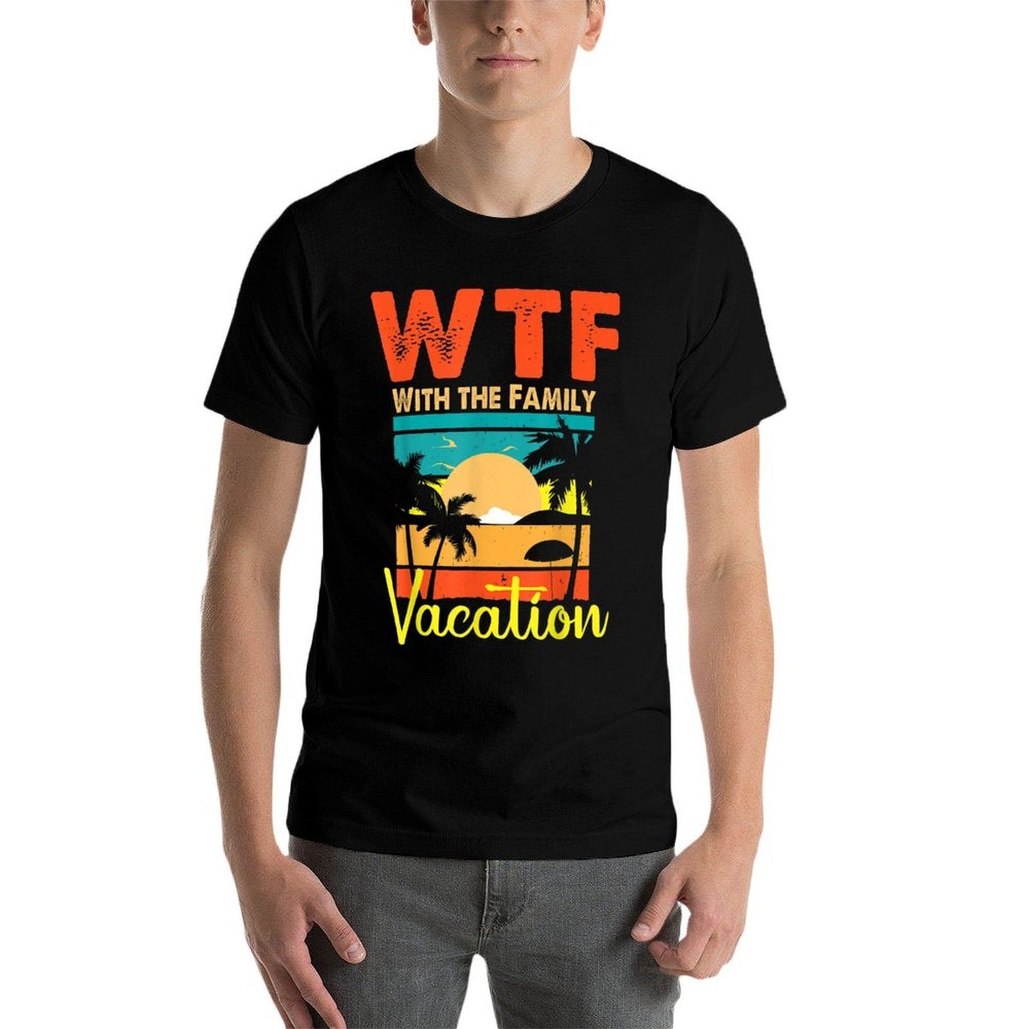 Sunset Retro Vintage WTF With The Family Vacation Matching  Classic T-Shirt