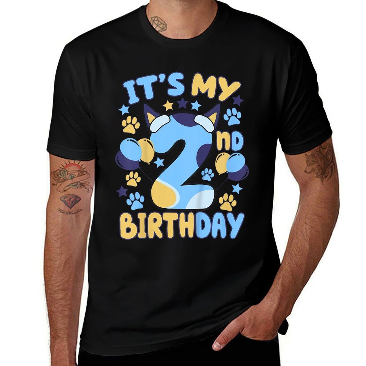 Kids 2nd Birthday Boy Girl Dog Theme Party Two 2 Year Old Bday  Relaxed-fit T-Shirt