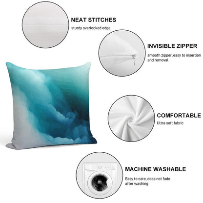 “Inner Calm” Turquoise Modern Abstract Soft Anti-Pilling Throw Pillow