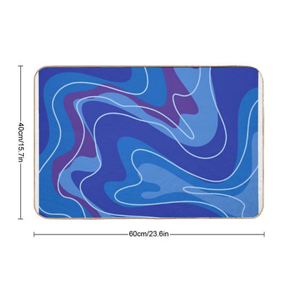 Flowing Waves  Fade-Resistant Bath Mat