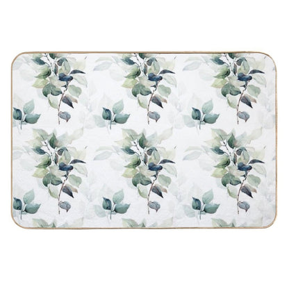 Watercolor Pattern with Leaves  Eco-Friendly Bath Mat