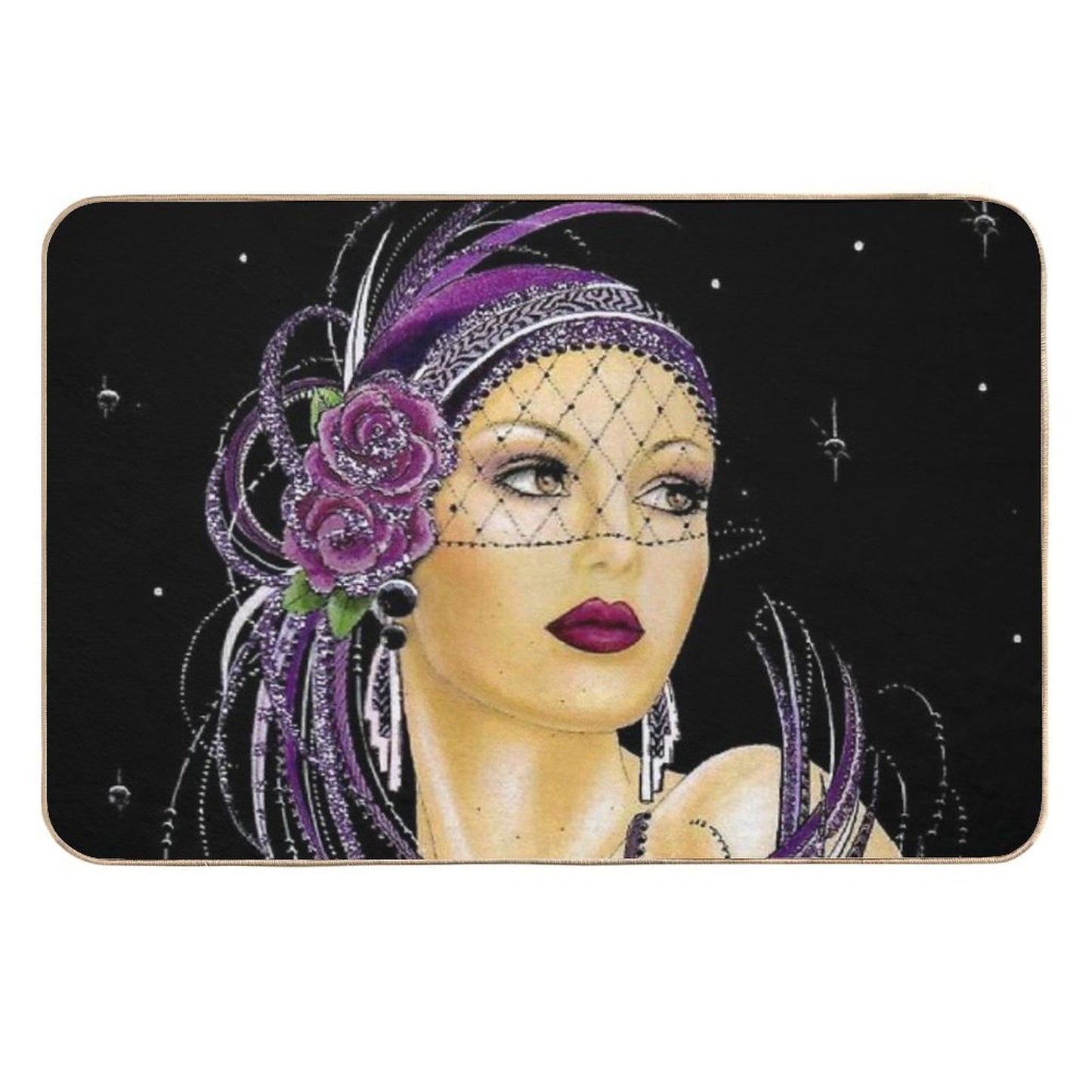 FLAPPER  Vintage 1930 Art Deco Print  Eco-Friendly Bath Mat