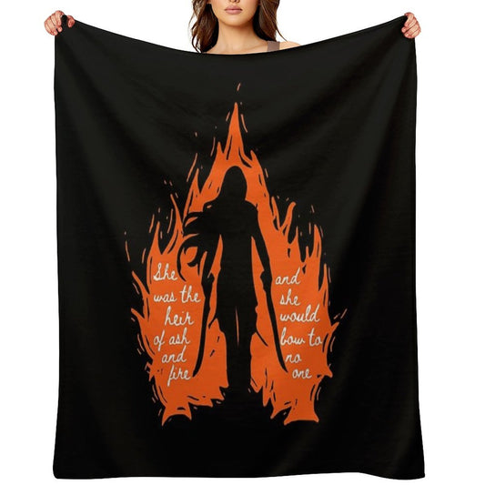 She Was The Heir of Ash And Fire Wrinkle-free Throw Blanket