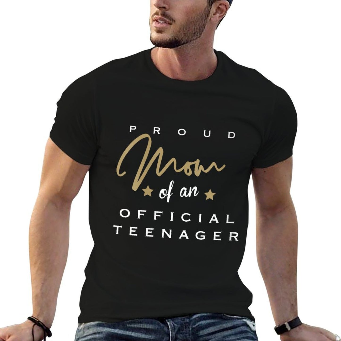 Womens Proud Mom of A Officialnager  Rolled Sleeves T-Shirt