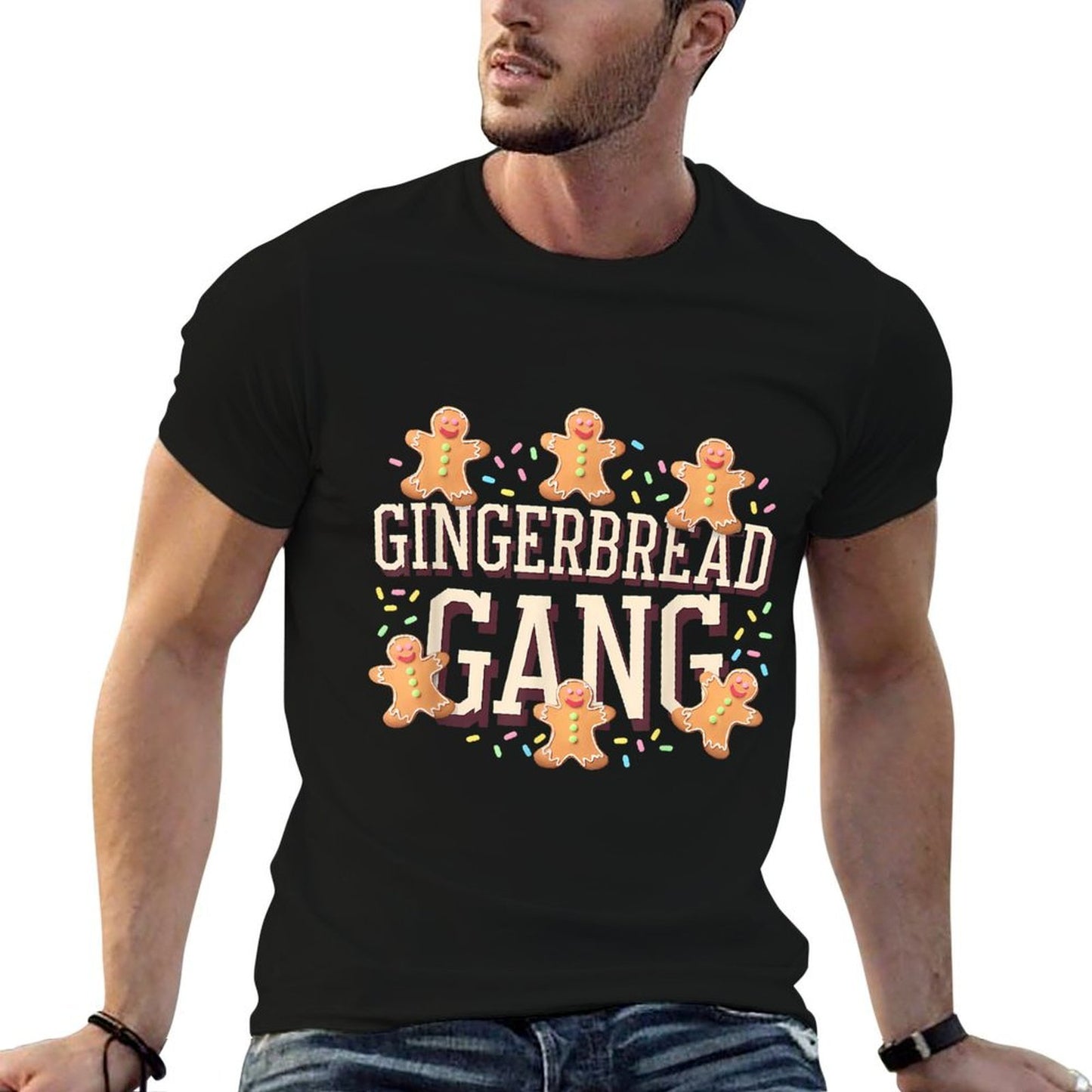 Gingerbread Gang Funny Christmas Cookie Lover Funny Matching  Durable T-Shirt