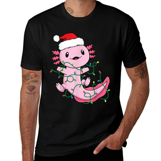 Funny Axolotl Toddler Kids Boys Christmas Xmas Lights  Eco-friendly Material T-Shirt