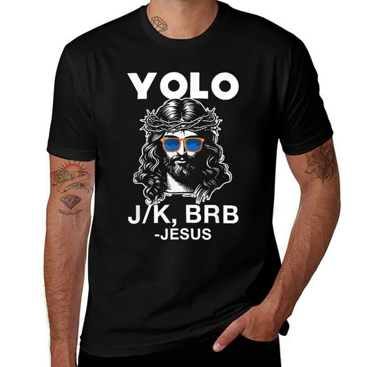Funny Jesus Easter Resurrection YOLO JK BRB Meme  Lightweight T-Shirt