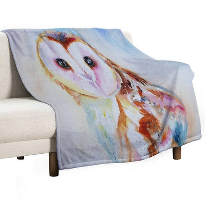 Barn Owl Durable Throw Blanket