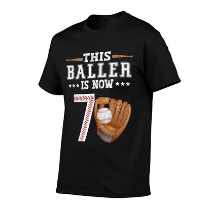 Boys Baseball Birthday Age 7 Sports Themed Birthday  Odor-resistant T-Shirt