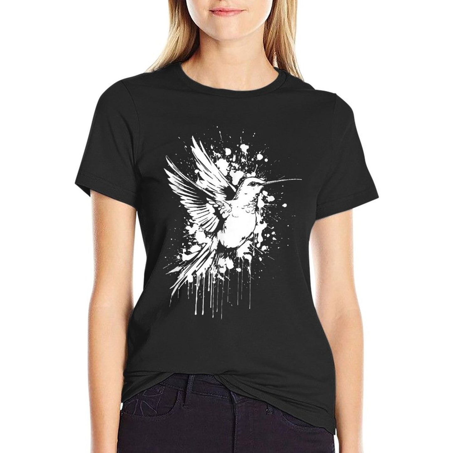 Hummingbird Birdwatching Ornithology Watercolor Hummingbird  Breathable T-Shirt