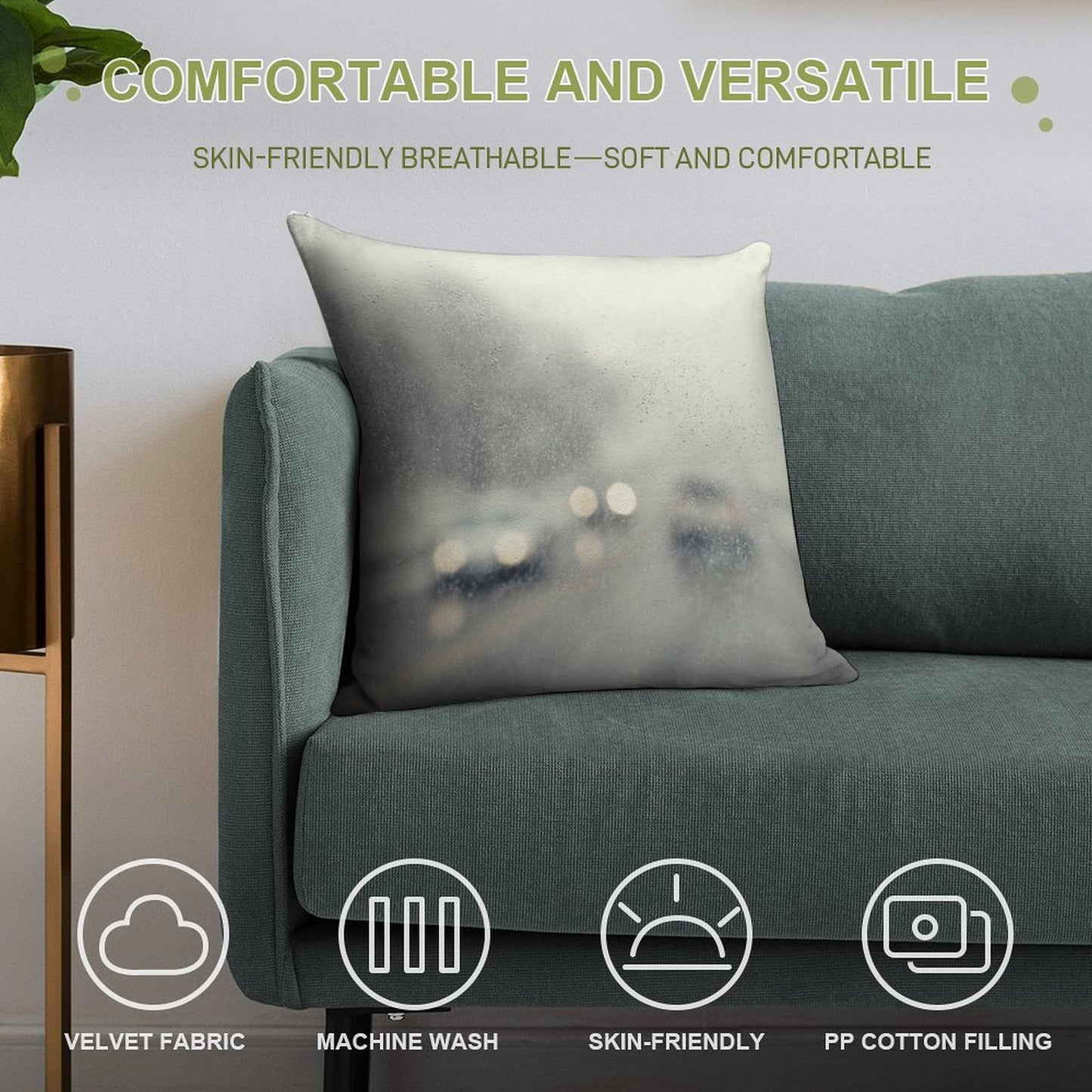 Let It Rain Soft Hidden Zipper Throw Pillow