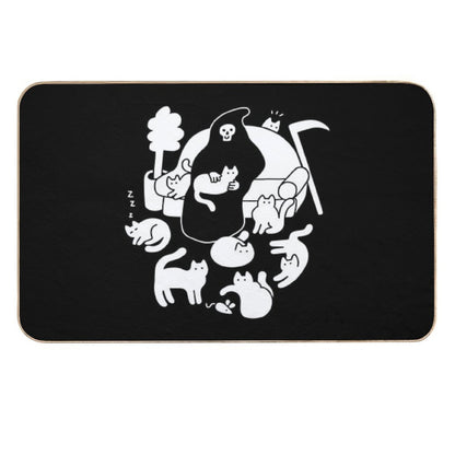 Death And His Cats  Fade-Resistant Bath Mat