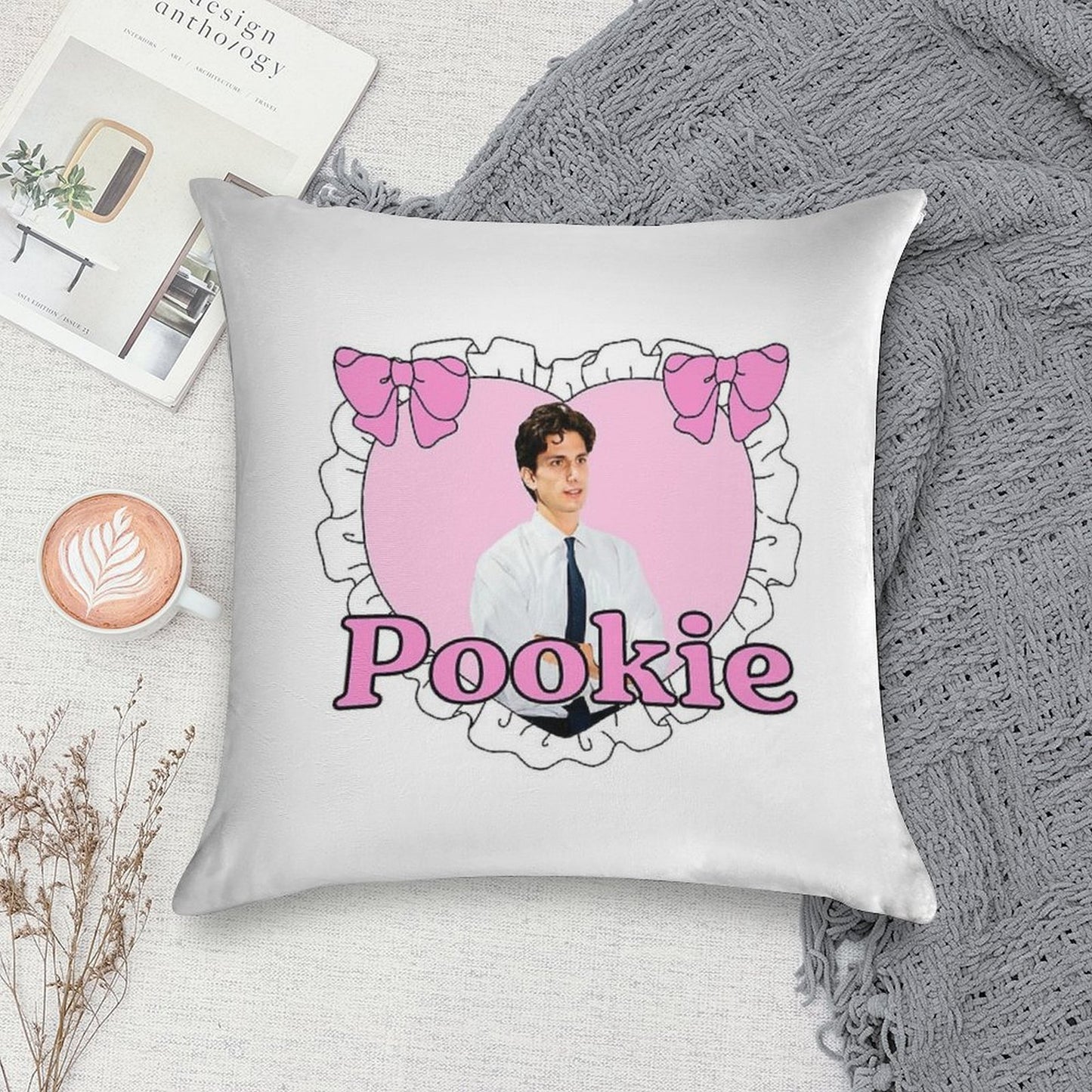 Jack Schlossberg Pookie Lace Heart Soft Warmth Comfort Throw Pillow