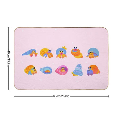 Hermit Crab - Pink  Knife Jellyfish  Multi-Purpose Bath Mat