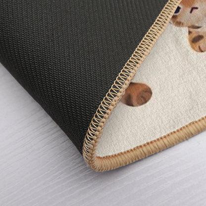 The Year of Big Cat Cubs - Beige  Easy To Clean Bath Mat