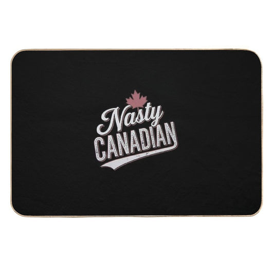 Nasty Canadian Maple Elbows Up True North Strong And Free  Fade-Resistant Bath Mat