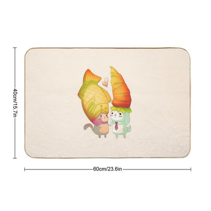 Taiyaki And Carrots  Eco-Friendly Bath Mat