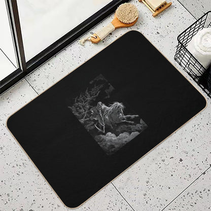 Death Gustav Dore Vintage Illustration Occult Grunge  Toxin-Free Bath Mat