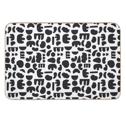Black And White - Abstract Pattern Dance  Fade-Resistant Bath Mat