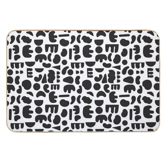 Black And White - Abstract Pattern Dance  Fade-Resistant Bath Mat