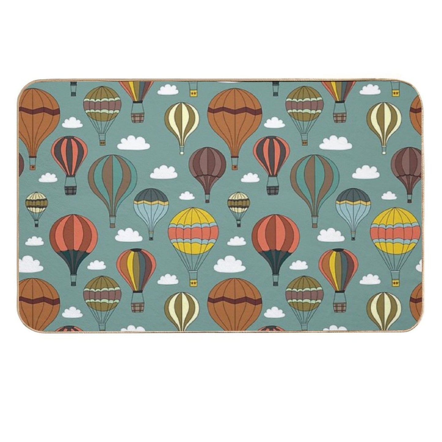 Vintage Hot Air Balloons  Long-Lasting Bath Mat