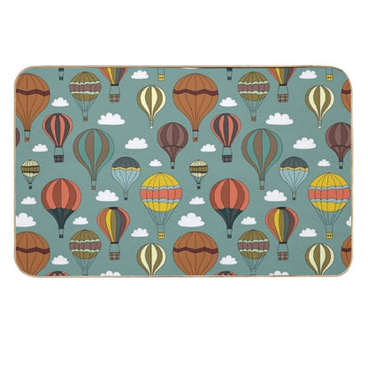 Vintage Hot Air Balloons  Long-Lasting Bath Mat