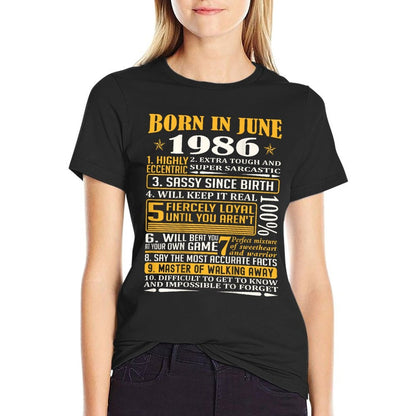 Best Facts Born in June 1986 35th Birthday Shirts Comfortable T-Shirt