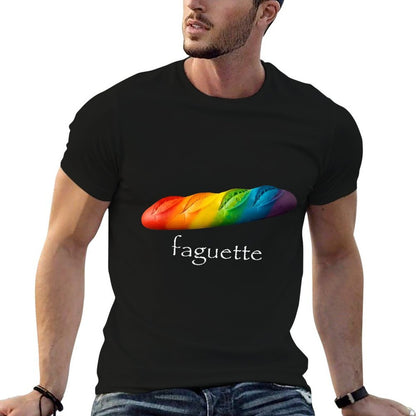Funny Baguette Rainbow Faguette LGBT Pride Month  High-quality Stitching T-Shirt
