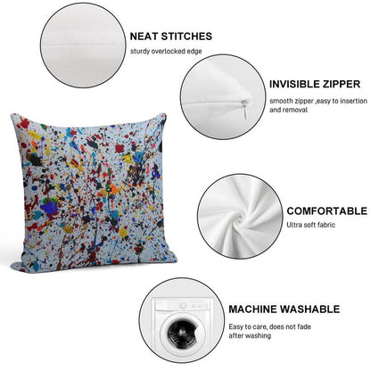 Splatter Paint Soft Easy Maintenance Throw Pillow
