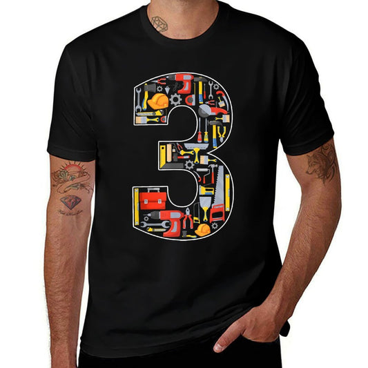 3rd Birthday Construction Building Tools Kids 3 Year Old  Wrinkle-resistant T-Shirt