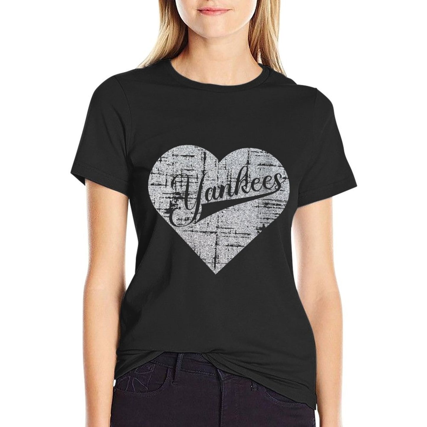 Womens Vintage Heart Yankees I Love Yankees First Name Personalized  Vintage-inspired T-Shirt