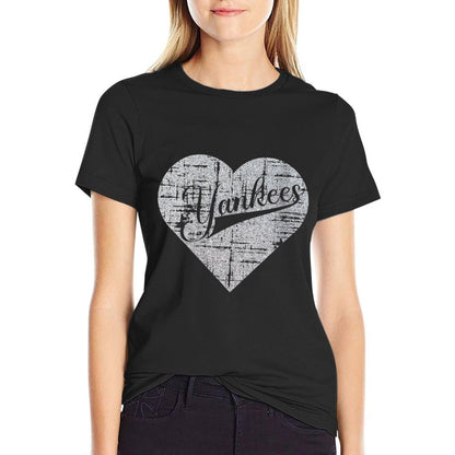 Womens Vintage Heart Yankees I Love Yankees First Name Personalized  Vintage-inspired T-Shirt