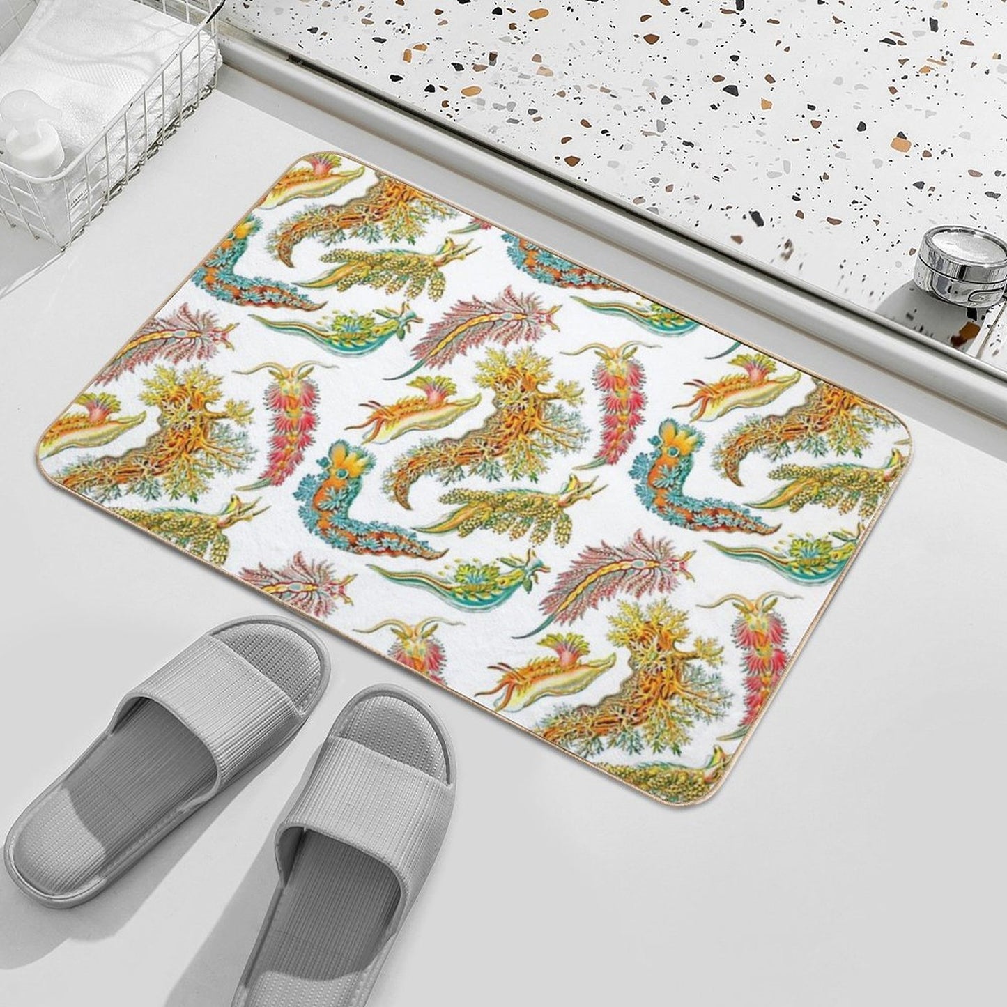 Ernst Haeckel Nudibranch Sea Slugs  Eco-Friendly Bath Mat