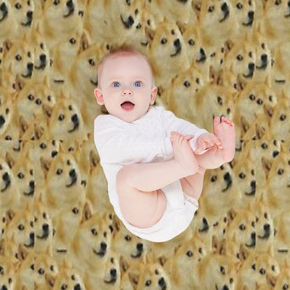 Doge Meme Machine-washable Throw Blanket