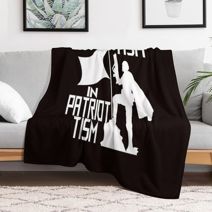 I Put The Tism In Patriotism White Shrink-resistant Throw Blanket
